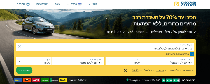 השכרת רכב מוזלת בסלובקיה